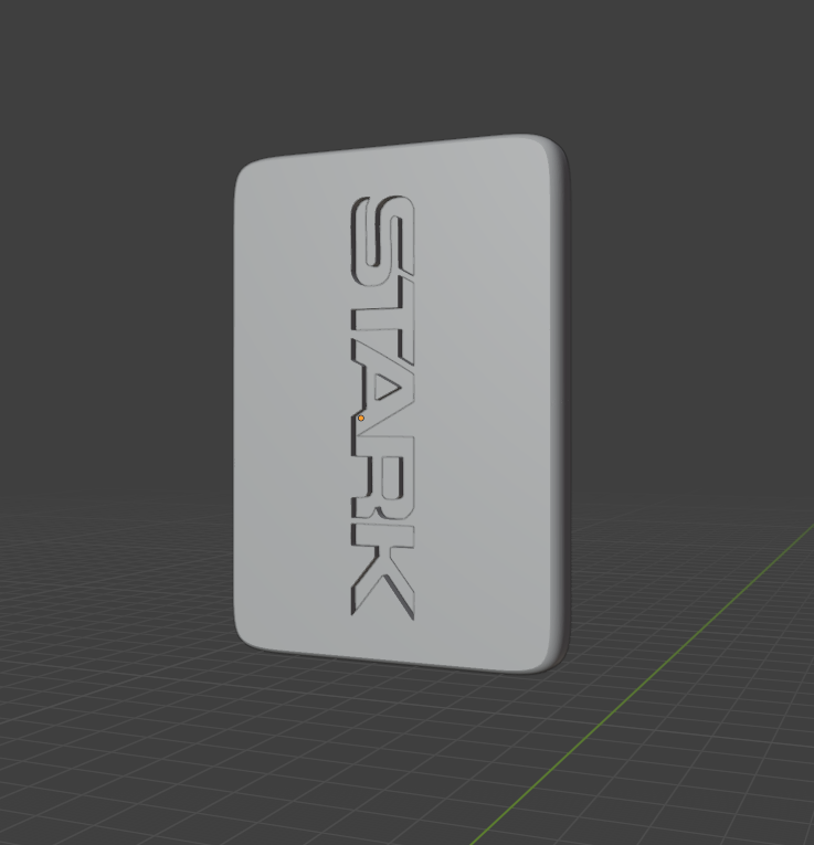 Front CAD view of a branded RFID device holder with rounded corners